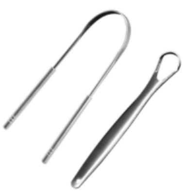 1/2Pcs U Type Tongue Scraper Stainless Steel Oral Tongue Cleaner Brush Cleaning Coated Tongue Toothbrush Oral Hygiene Care Tools